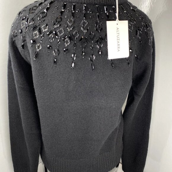 Altuzarra Beaded Neckline Wool Sweater Women’s XS Black - Picture 6 of 8